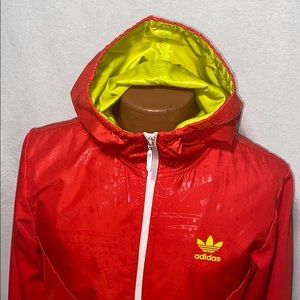 ADIDAS track jacket zip up RED size M with Pockets